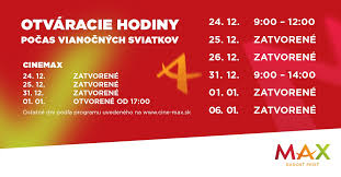 Otvaracie hodiny pocas sviatkov 2019. Otvaracie Hodiny Pocas Sviatkov Oc Max Trnava