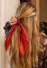 Here's how to wear a scrunchie with short hair and achieve a sleek low pony: This 7 In 1 Scarf Scrunchie Set Is So Versatile And Easy To Wear Use The Scrunchie To Throw Your Hair Up In A Bun Scrunchie Hairstyles Scarf Hairstyles Hair
