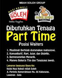 Maybe you would like to learn more about one of these? Lowongan Kerja Part Time Mbah Soleh Di Solo Info Loker Solo