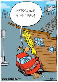 Naturlich Frau Auto Mann Kreuzung Schiff Galeonsfigur Schimpfen Bose Ruthe De Ruthe Ruthe Cartoon