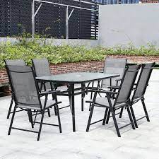 4.5 out of 5 stars with 119 ratings. Table Chairs Set Metal Xl Patio Outdoor Dining Garden Parasol Table With Chair Ebay In 2021 Rattan Garden Furniture Sets Garden Furniture Sets Rattan Garden Furniture