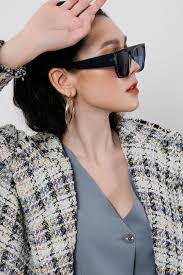 Women's Thomasin Pleated Cotton Blazer S/M/L Dark Beige/Multicolor/Pink  Plain/Plaid MEAN BLVD