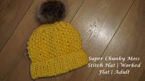 It's knit flat and the only time you really have to count is when you're casting on stitches. Super Chunky Moss Stitch Hat Worked Flat Adult Youtube
