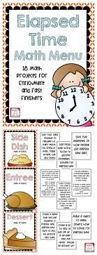Elapsed Time Math Menu Choice Board With 18 Projects Math Time Real Life Math Math Examples