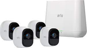 Listen in and talk back through the camera from your smartphone. Arlo Pro 4 Camera Indoor Outdoor Wireless 720p Security Camera System White Vms4430 100nas Best Buy