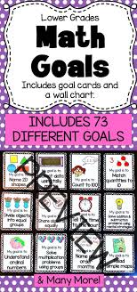 Math Goal Cards For Kindergarten First Grade And Second Grade Includes 73 Different Goals As Well As A Wa Math Instructional Strategies First Grade Math Math