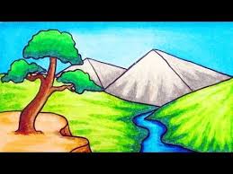 How To Draw Easy Scenery Youtube Easy Scenery Drawing Easy Drawings Scenery Drawing For Kids Kids, learn how to draw the mountain by following the steps below.