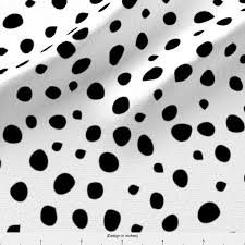 Black And White Polka Dot Fabric By The Yard Dalmatian Dots Fabric Black Dalmatian Dots By Etsy Dotted Fabric Black And White Dog Fabric