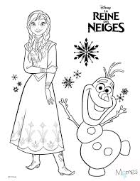 Coloriage reine des neiges a imprimer facile a imprimer. Coloriage Reine Des Neiges Anna Et Olaf Momes Net