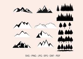 Download Mountain And Forest Pine Trees Clipart Graphic By Redcreations Creative Fabrica