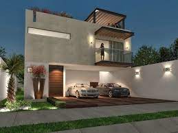 1.5 casa moderna con una fachada de dos niveles. Casas Minimalistas Con Terraza Buscar Con Google Home Building Design House Designs Exterior Facade House