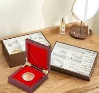 Wholesale Wood Commemorative Coin Storage Box with Hinged ...
