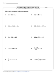 The formula for the area of a circle is a pr 2. Two Step Equation Worksheets