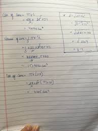 Check spelling or type a new query. Find The Curved Surface Area Volume And Tsa Of A Cone Having Base Radius 35cm And Height 12cm Brainly In