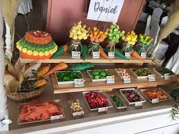 Carrito De Chuches Candy Bar Otono Naranja Amarillo Verde Maiz Panochas Tarta Brochetas Chuches Mesa De Dulces Boda Mesa De Dulces Carritos Chuches