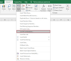 How To List Or Generate All Possible Combinations In Excel