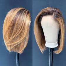 No matter if you choose a natural blend of blondes and browns or you a bob haircut is also a delightful pick for an ombre. Amazon Com Ombre Color 4 27 Lace Front Wigs Human Hair For Women Short Bob 13x6 Deep Part Lace Front Human Hair Wigs Pre Plucked Density 150 12inch Beauty