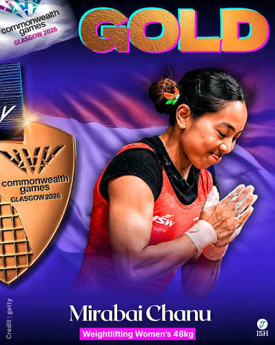 MIRABAI CHANU WINS GOLD MEDAL With a lift of 85kg and 105kg Mirabai has won Gold Medal at CWG2026
