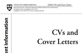 Parts of a resume cover letter. Sample Academic Cv S From Harvard Career Development Academic Cv Harvard College Cover Letter