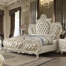 Traditional Bedroom Sets In White By Homey Design Hd Ek8030 Hd N8030 Hd N8030 King bed, 2 nightstand, mirror, dresser and bench distinctive design and extraordinary detail always complement each other.