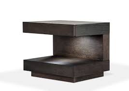 Full range of modern nightstands each of the modern nightstands in our collection offer two or more storage drawers for all of your nighttime essentials, as well as providing a needed bedside surface for a table lamp, a place to rest your book or for keeping a glass of water within reach during the night. Modrest Esso Modern Brown Oak Nightstand
