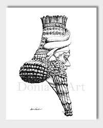 International Art Lamassu Art Assyrian Art Mesopotamian Art Babylonian Art Winged Bull Art Print Ink Drawing Black Ink Art International Art Drawings