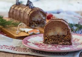 Buche De Noel Vegan Chocolat Praline Poire Buche De Noel Vegan Noel Vegan Poire Au Chocolat