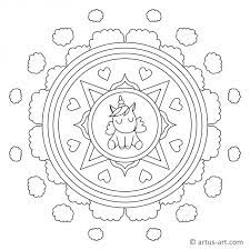 Mandala unicorn coloring page estrellascreativity $ 0.80. Unicorn Mandala For Kids Printable Coloring Page Artus Art