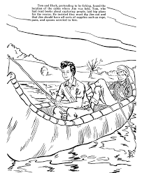 2nd floor hall coloring page. Huck Finn Coloring Pages Kids Story By Mark Twain Stories For Kids Mark Twain Coloring Pages