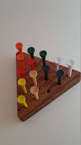 Golf Tee Game Wood Triangle Stocking Stuffer Oak Wooden Etsy Wooden Toys Diy Wooden Games Wood Games