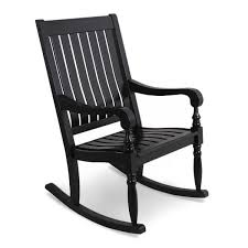 Covered in faux leather, it has decorational button tufted back and armrests. Cambridge Casual Bonn Oversized Black Wood Outdoor Rocking Chair 130826 Hw Bk Xx Xx The Home Depot