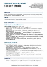 Orthodontist Assistant Resume Samples Qwikresume