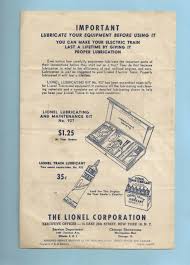 Details About Lionel Lubricant Instructions 926 26 4 50 Tt Original
