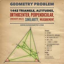 Geometry Problem 1442 Triangle Altitudes Orthocenter Perpendicular Congruent Angles Similarity Measurement Ip Geometry Problems Education Math Geometry