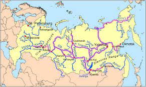 Liste der städte in russland). Karte Der Russischen Flusse Karte Von Russland Mit Flussen Ost Europa Europe