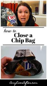 Folding the bag from the bottom up, letting it close into its self. How To Close A Chip Bag Without A Clip Amy Ever After