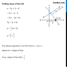 In variable format, it is commonly represented by the letter m. Ex 10 3 8 Find Equation Of Line Perpendicular To X 7y 5 0