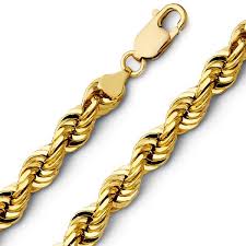 Now, since 14k gold is only 58.33% actual gold, we divide the per gram price of pure gold ($37.531) how much is a 24k gold chain worth? Men S 9mm 14k Yellow Gold Diamond Cut Rope Chain Necklace 24 30in Goldenmine Com