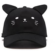 Forever21 Cat Face Baseball Hat Found On Polyvore Featuring Accessories Hats Cotton Hat Cotton Baseball Cap Strap Ha Forever 21 Hats Baseball Hats Cat Face