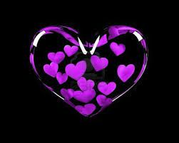 Glass Heart With 14 Violet Hearts Inside Symbolizing February Glass Heart Purple Love Heart Images