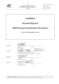 Franța este țara cu prefixul 0033. Pdf Tandem X Ground Segment Dem Products Specification Document