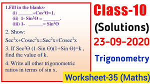 Students and teachers of class 10 real numbers can get free printable worksheets for class 10 real numbers in pdf format prepared as per the latest syllabus and examination pattern in your schools. Class 10 Worksheet No 35 Maths Solutions Doe Worksheet Solution Class 10th Maths 23 09 2020 Youtube
