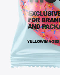 Download Plastic Bag With Pink Glazed Donut With Sprinkles Mockup In Bag Sack Mockups On Yellow Images Object Mockups PSD Mockup Templates