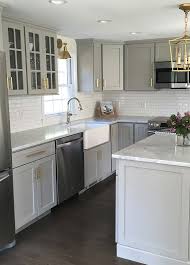 We Love This Stylish Gray Kitchen With Goldhardware Kitchen Remodel Small Home Kitchens Kitchen Layout