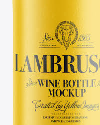 Ceramic Lambrusco Wine Bottle Mockup In Bottle Mockups On Yellow Images Object Mockups