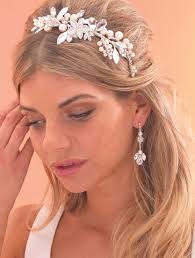 Pearl & Leaves Side Tiara