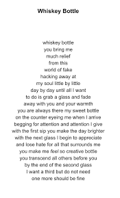 A Quick Concrete Poem Done At Work About My Bottle Poetry Critics