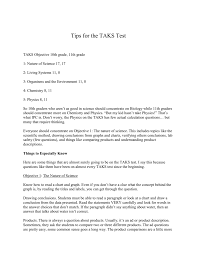 Tips For The Taks Test Taks Objective 10th Grade 11th Grade 1