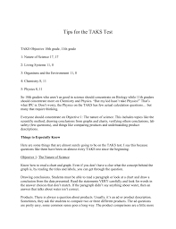 tips for the taks test taks objective 10th grade 11th grade 1