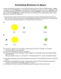 Calculating Distances In Space Problem Worksheet Thursday May 9 2019 Calculating Speed Astronomy Counting Money Worksheets